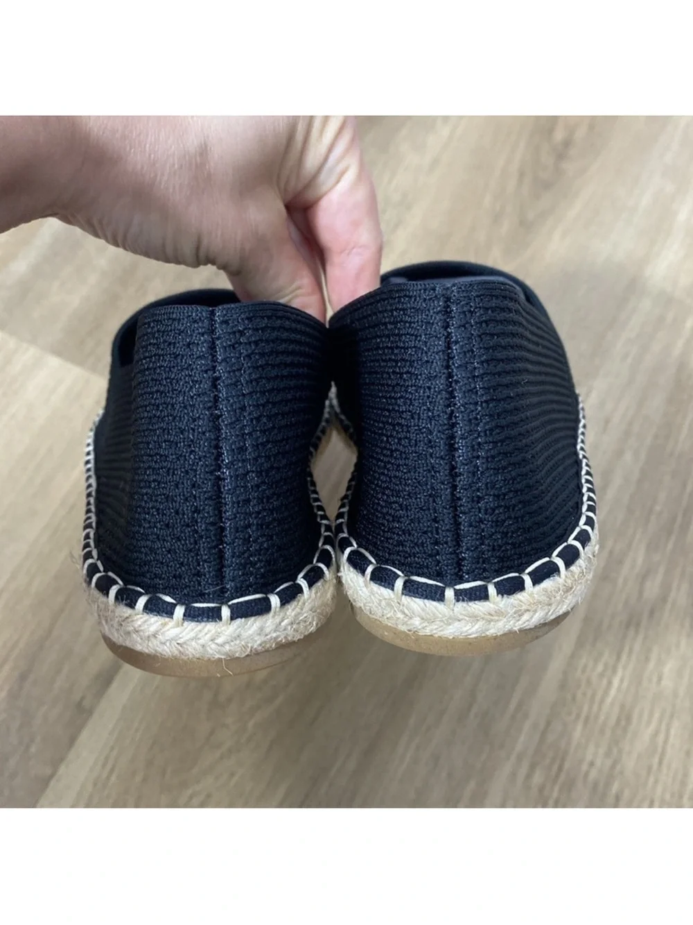 Eileen Fisher Black Espadrille-Style Slip-On Loafers